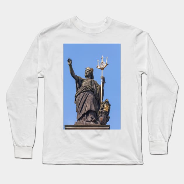 Fountain; Hansa fountain; Hansaplatz; St. George; Hamburg; Germany; Europe Long Sleeve T-Shirt by Kruegerfoto